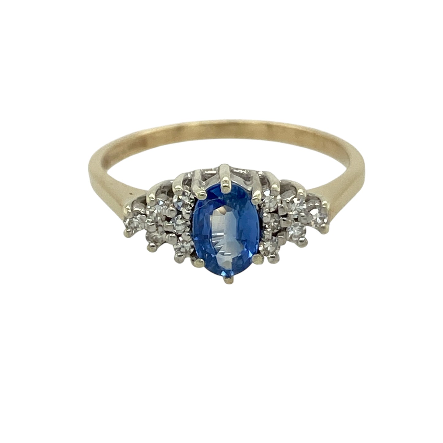 9ct Gold Diamond & Sapphire Set Ring