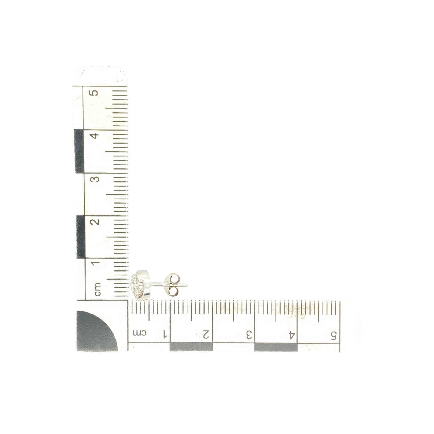 9ct White Gold & Diamond Set Flower Cluster Stud Earrings