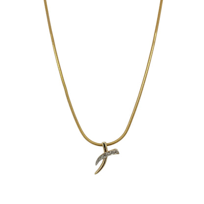 9ct Gold & Diamond Set Kiss 16" Necklace