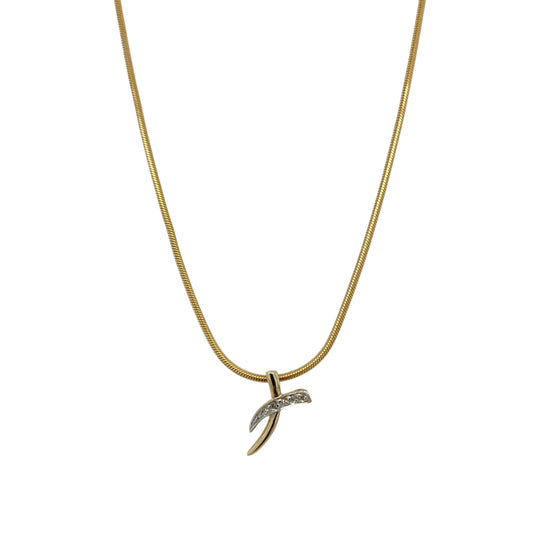 9ct Gold & Diamond Set Kiss 16" Necklace