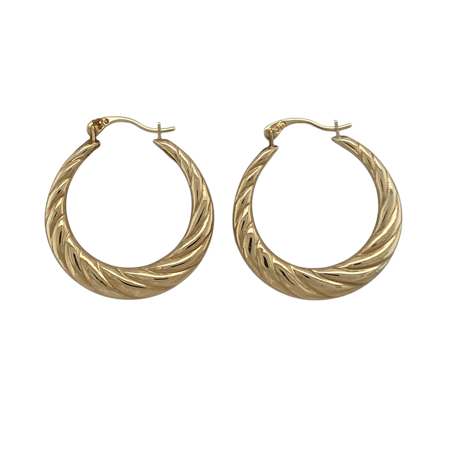 9ct Gold Twisted Hoop Creole Earrings