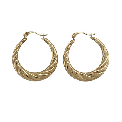 9ct Gold Twisted Hoop Creole Earrings