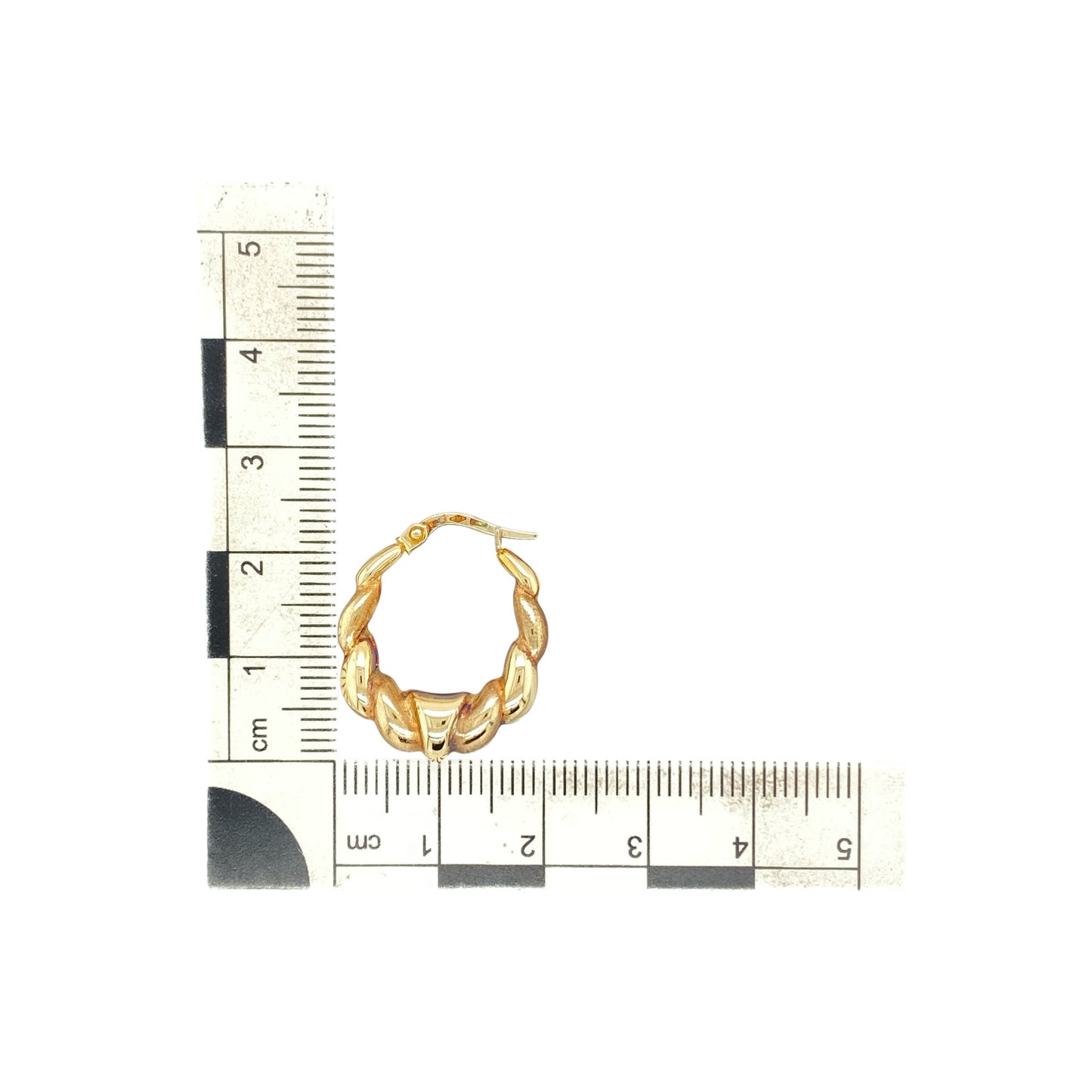 9ct Gold Bubble Style Oval Creole Earrings