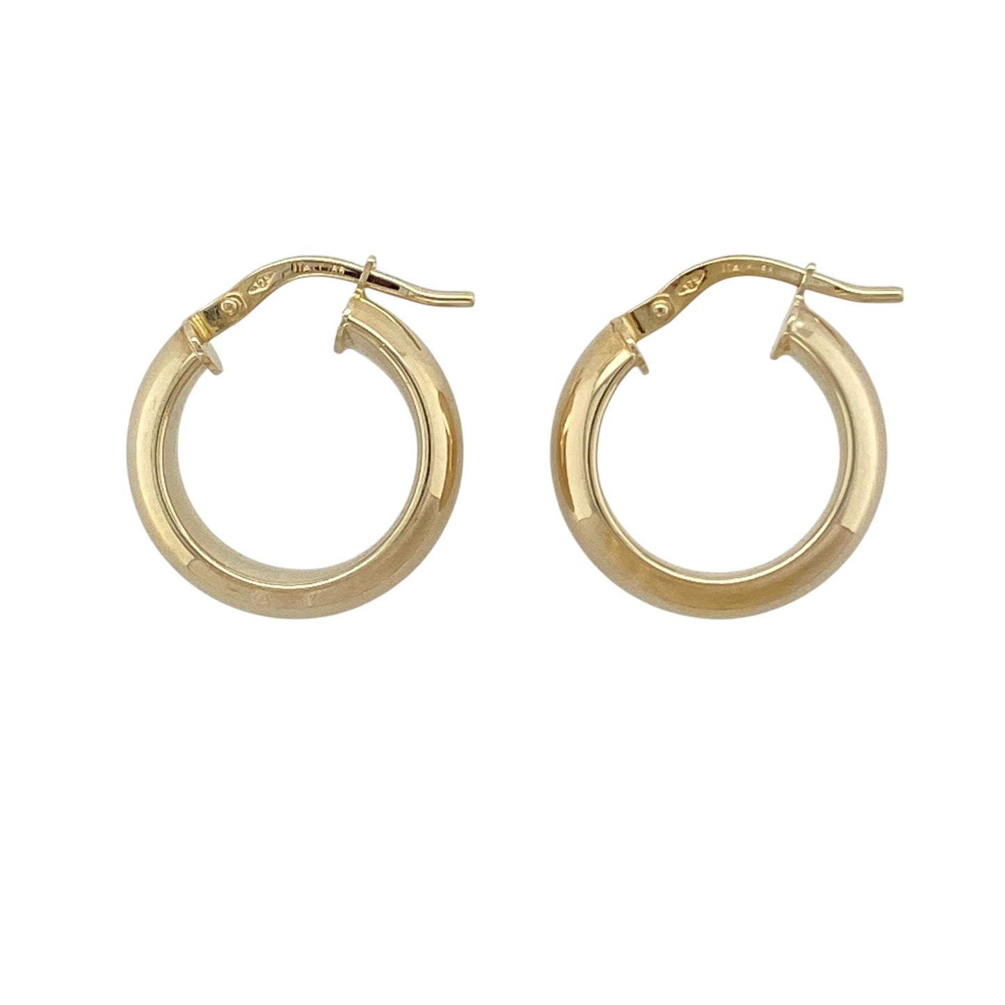 9ct Gold Polished Plain Hoop Creole Earrings