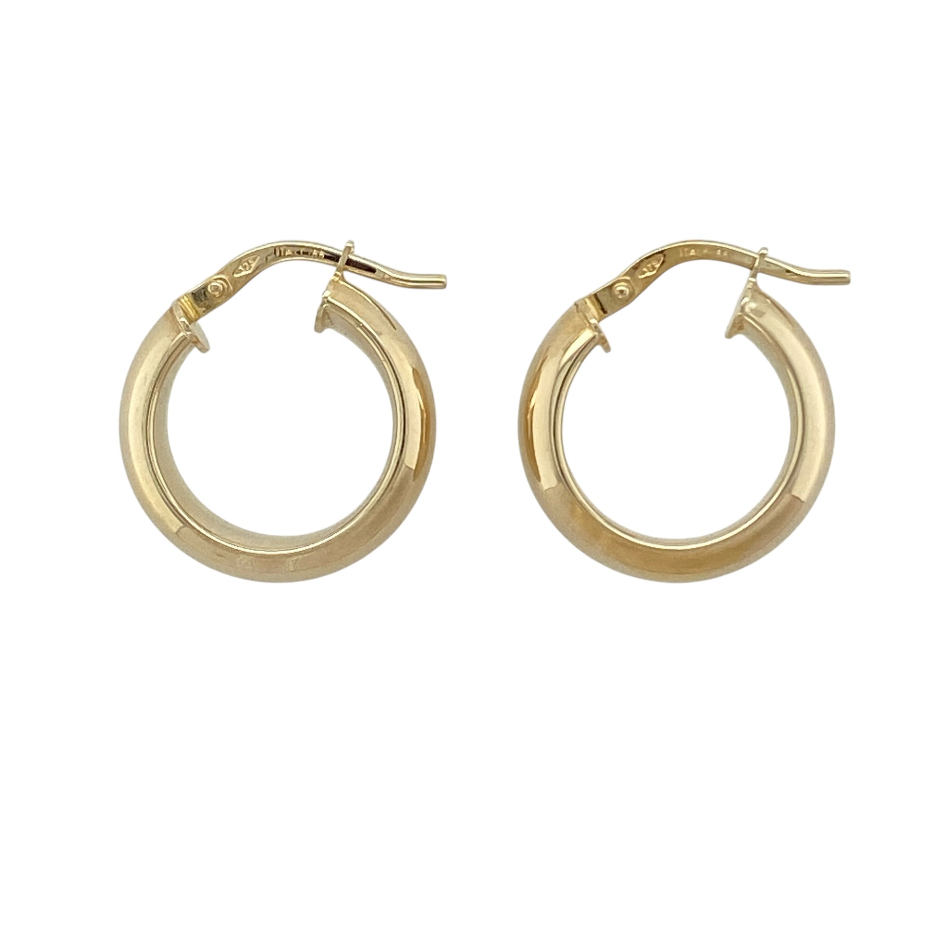 9ct Gold Polished Plain Hoop Creole Earrings