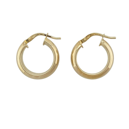 9ct Gold Polished Plain Hoop Creole Earrings