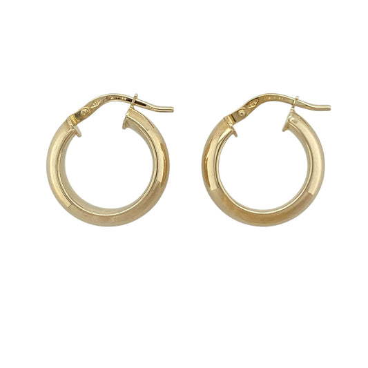 9ct Gold Polished Plain Hoop Creole Earrings