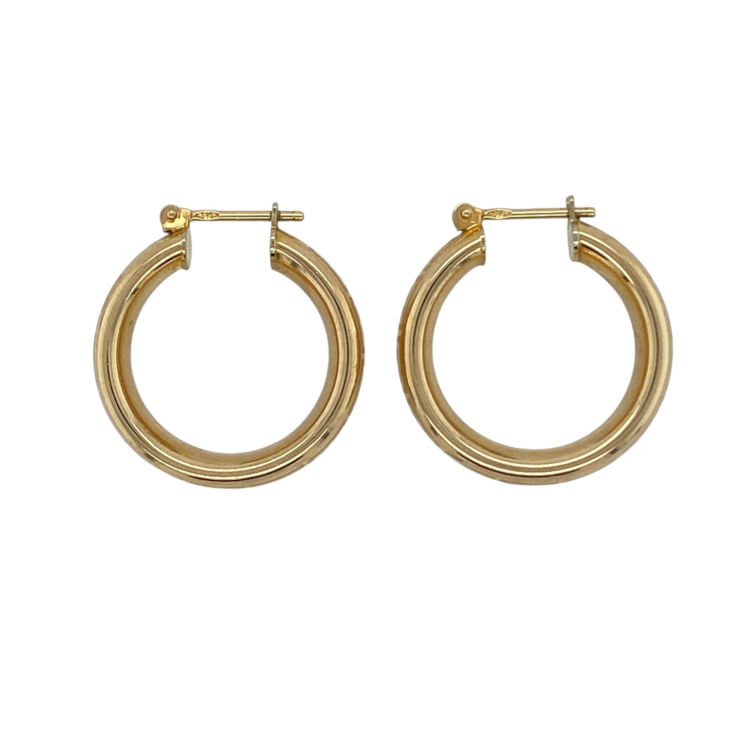 14ct Gold Greek Key Hoop Creole Earrings