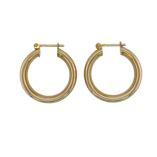 14ct Gold Greek Key Hoop Creole Earrings