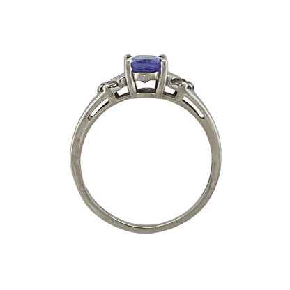 9ct White Gold Diamond & Tanzanite Set Ring