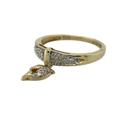 Add playful charm and subtle sparkle to your jewellery collection with this pre-owned 9ct yellow and white gold diamond set dolphin charm band ring—an eye-catching and unique piece perfect for everyday wear.

Design: The front of the band measures approximately 5mm wide and features a small dolphin charm attached to the centre, creating gentle movement and character. Diamond accents add refined sparkle, enhancing the charming marine-inspired design.