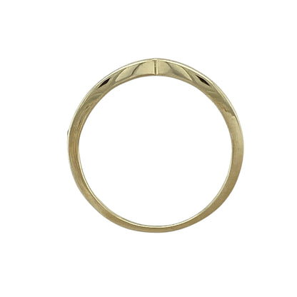 9ct Gold & Diamond Set Wishbone Ring
