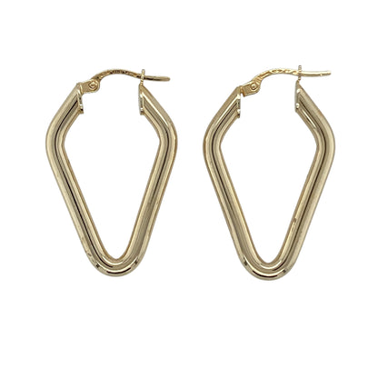 9ct Gold Rounded Diamond Shape Creole Earrings