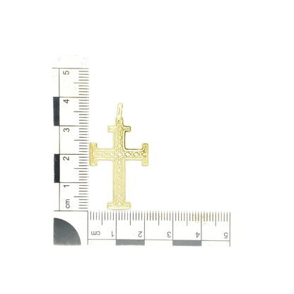 9ct Gold Patterned Cross Pendant