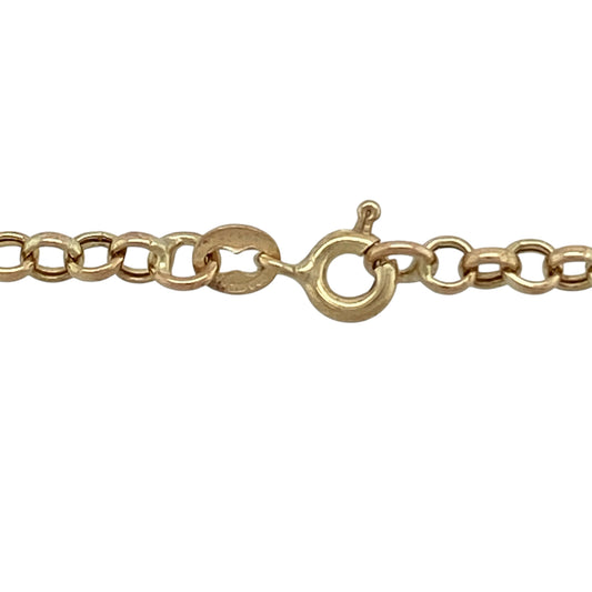 Add classic weight and timeless style to your jewellery collection with this pre-owned 9ct yellow gold 24" belcher chain—an eye-catching piece perfect for everyday wear or layering.

Design: The chain features traditional round belcher links measuring approximately 3.5mm wide, creating a bold and uniform profile. The solid link style offers a clean and balanced look that suits both men and women.