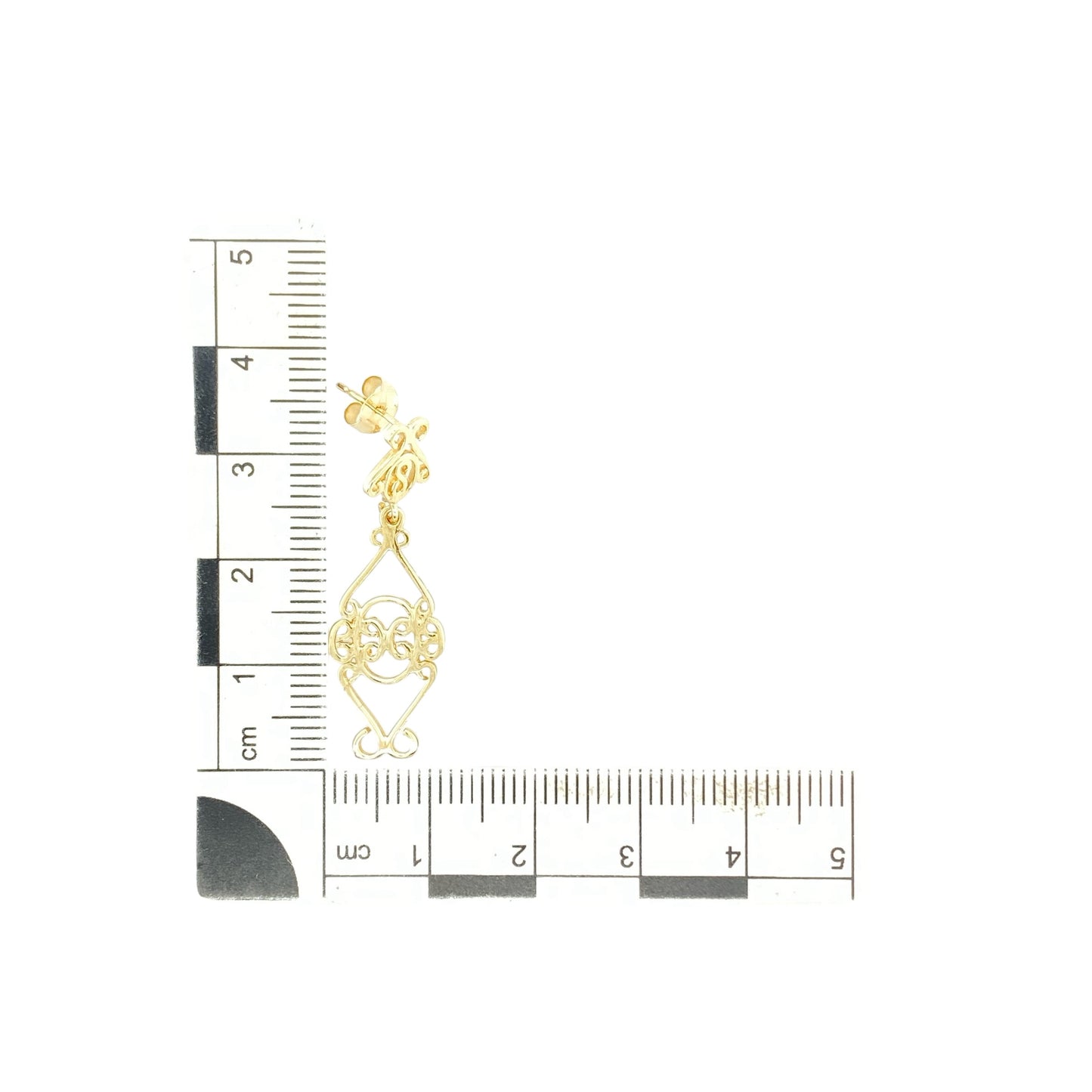 9ct Gold Swirl Drop Earrings