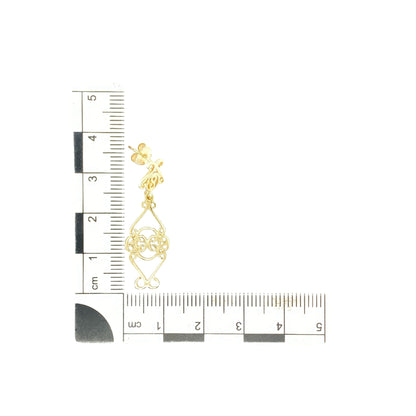 9ct Gold Swirl Drop Earrings