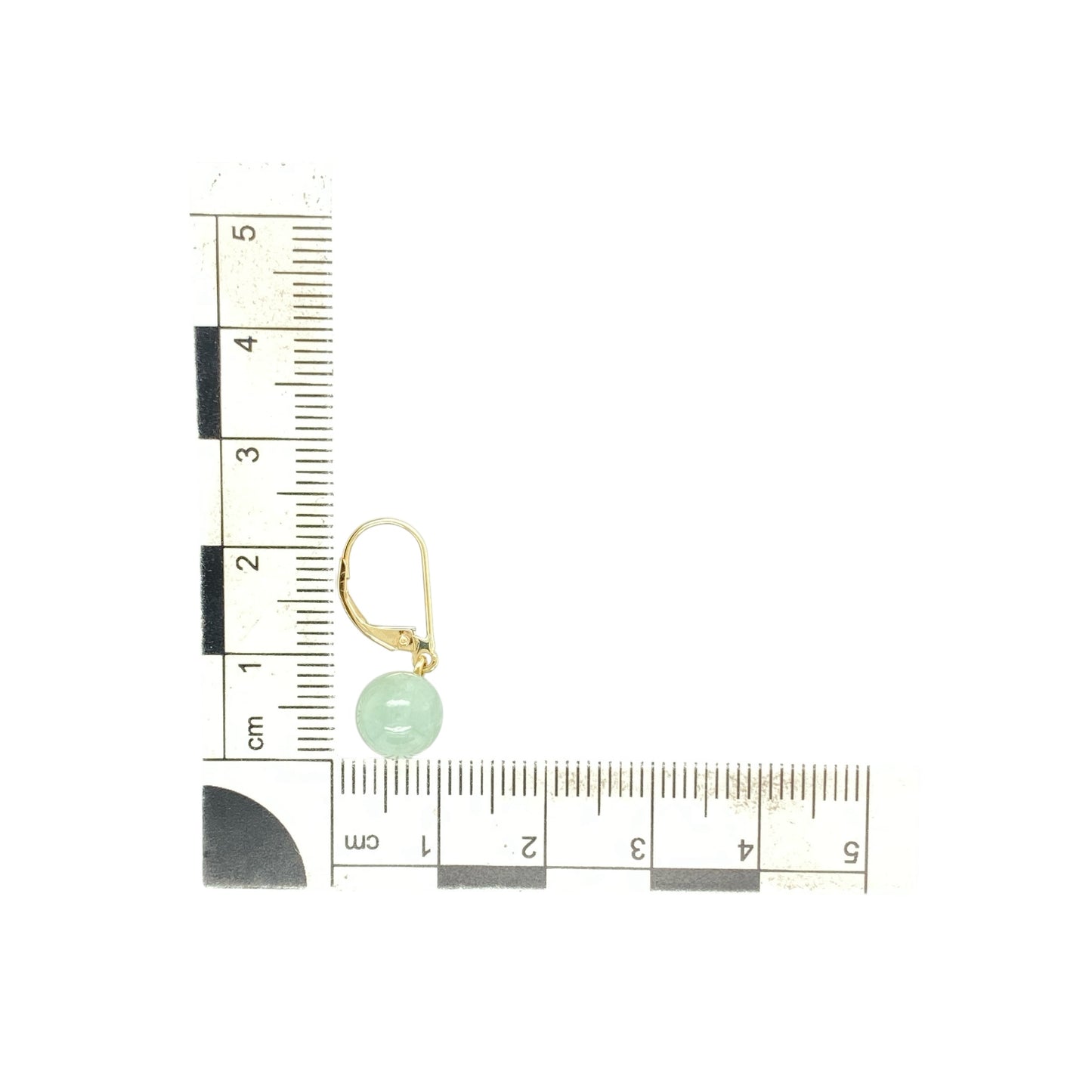 9ct Gold & Jade Ball Drop Earrings