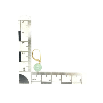 9ct Gold & Jade Ball Drop Earrings