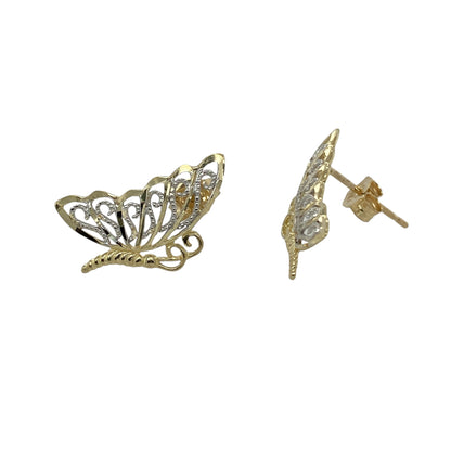 9ct Gold Butterfly Wings Stud Earrings