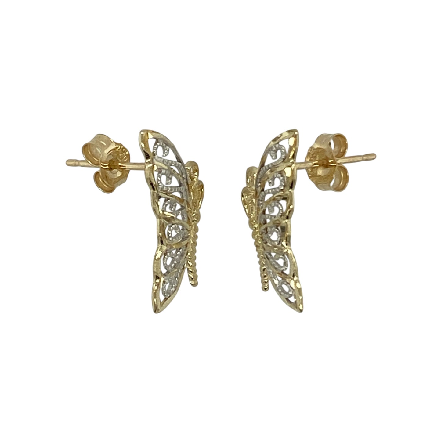 9ct Gold Butterfly Wings Stud Earrings