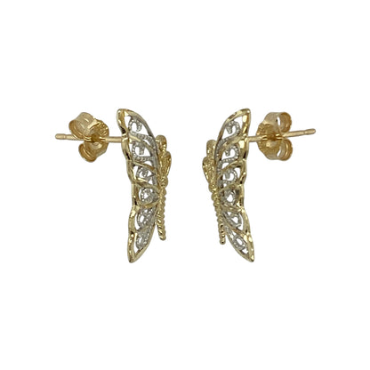 9ct Gold Butterfly Wings Stud Earrings