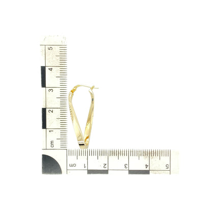 9ct Gold Twist Oval Creole Earrings