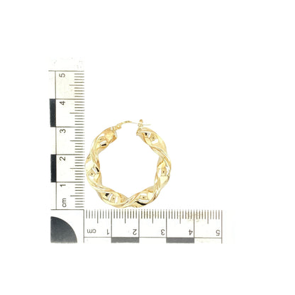 9ct Gold Twisted Hoop Creole Earrings