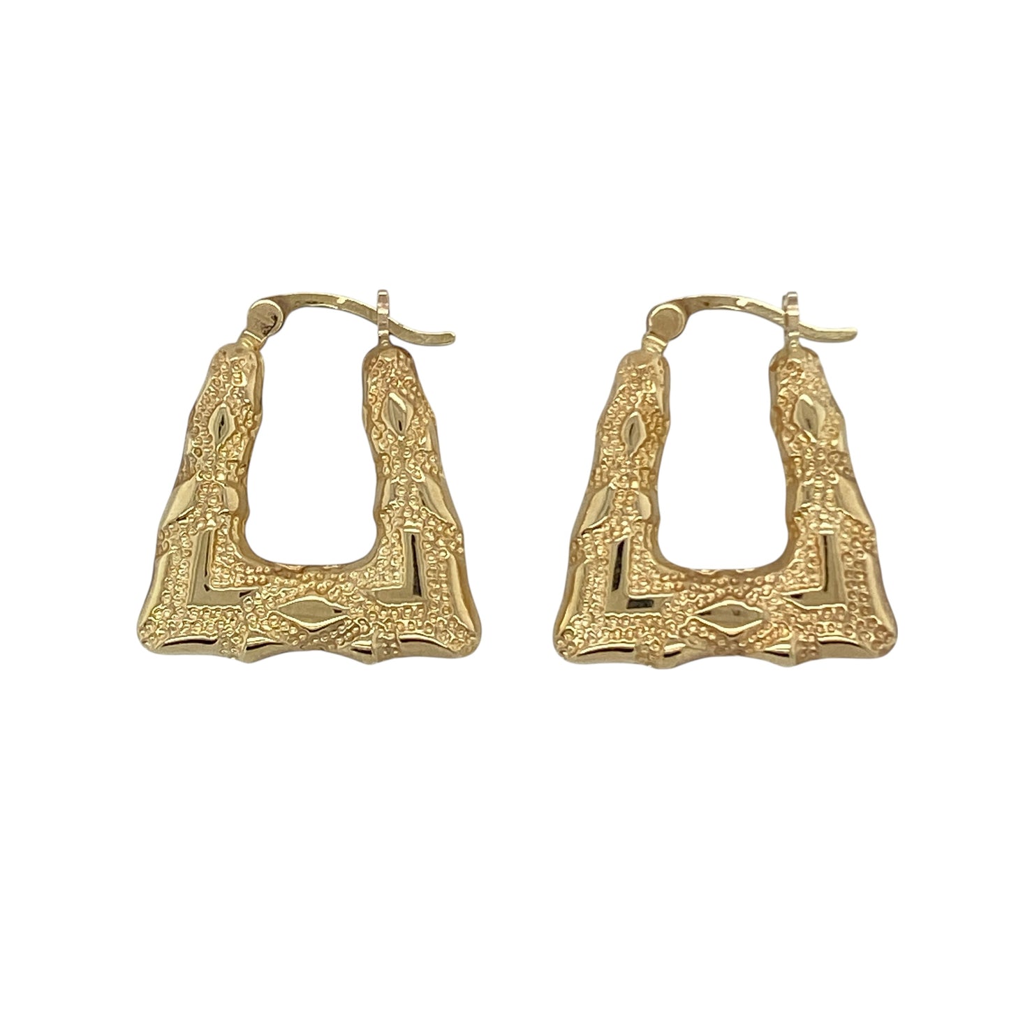 9ct Gold Patterned Handbag Creole Earrings