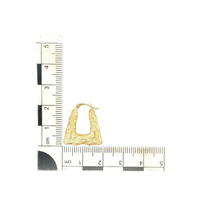 9ct Gold Patterned Handbag Creole Earrings