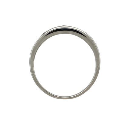 9ct White Gold Diamond & Sapphire Set Band Ring