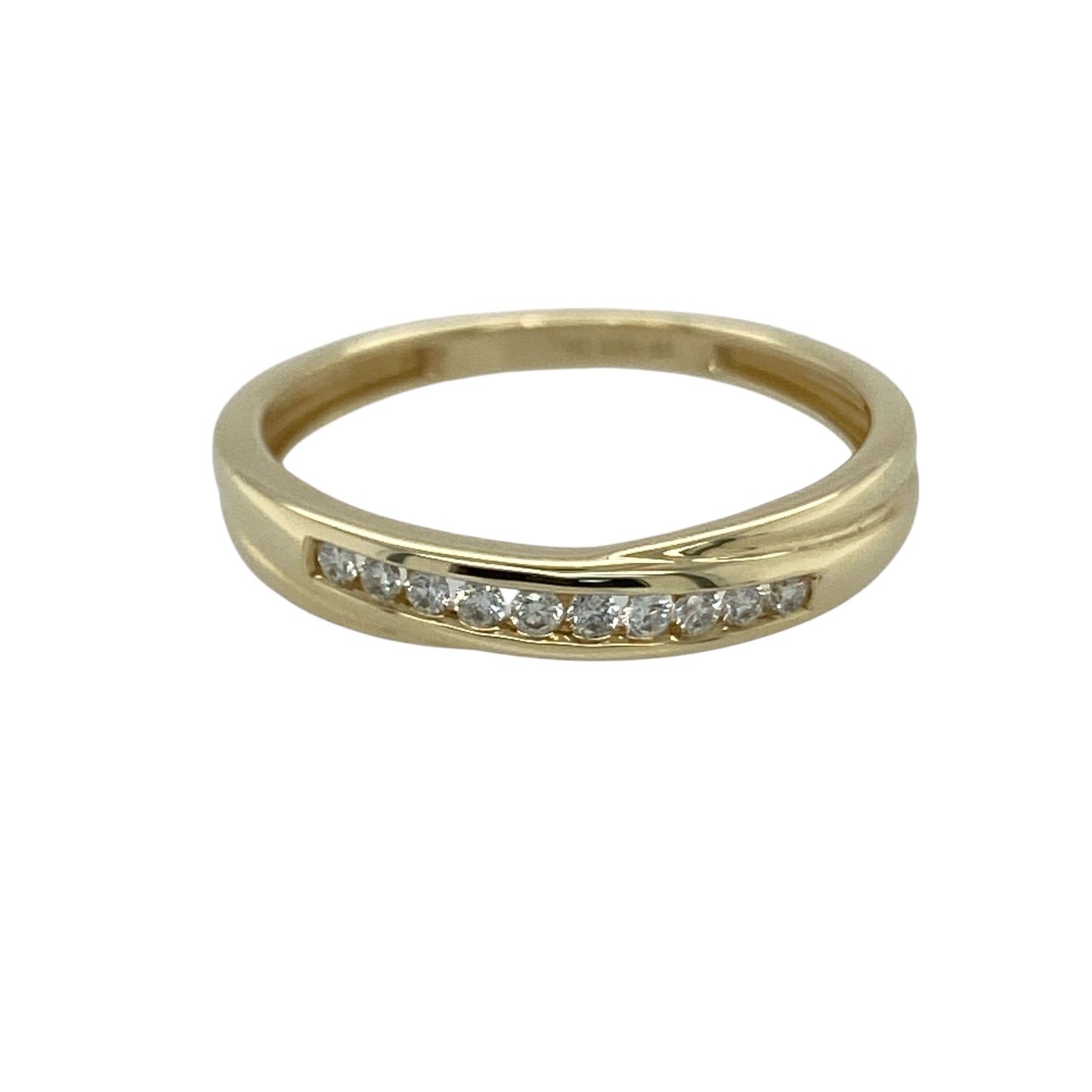 9ct Gold & Diamond Set Crossover Band Ring