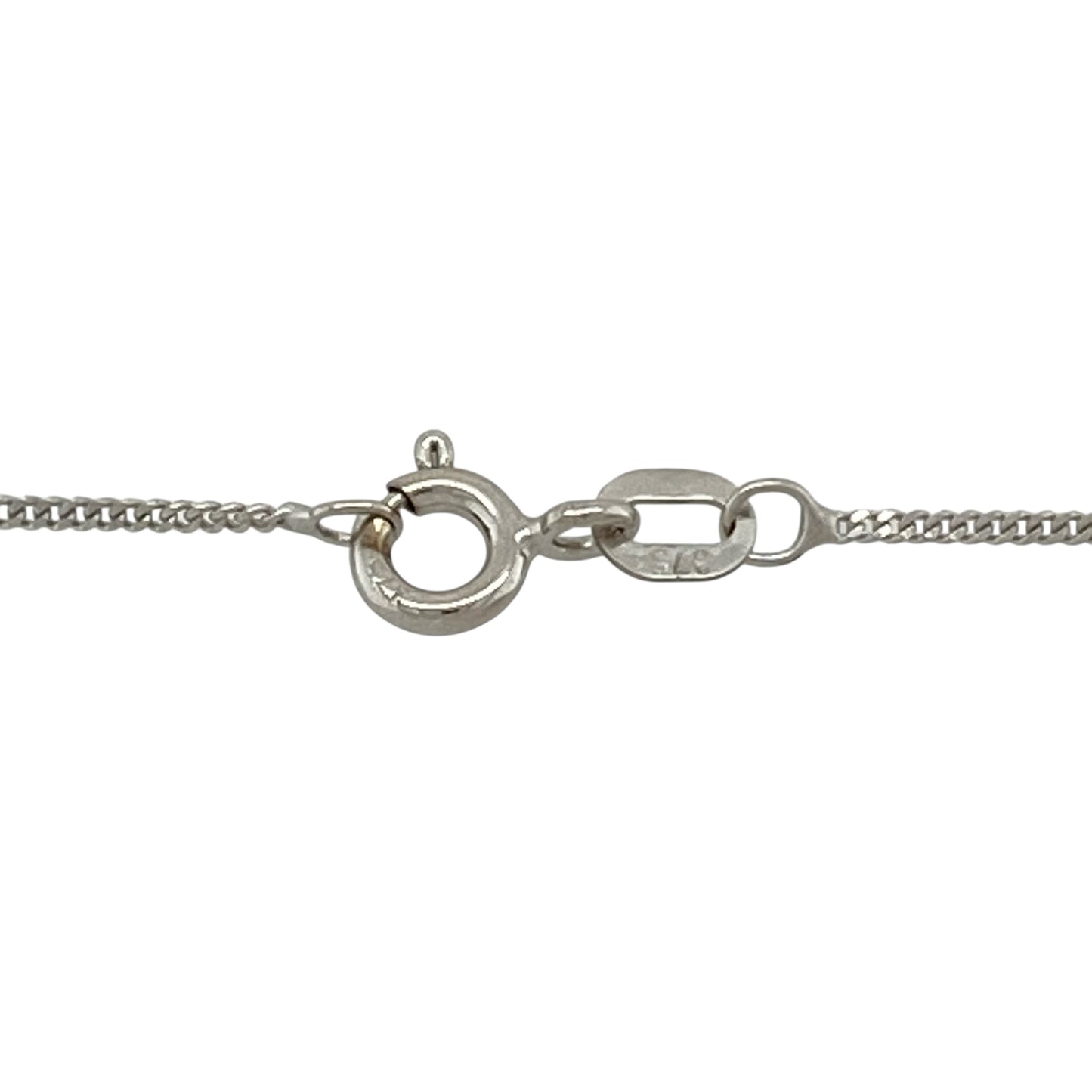 9ct White Gold & Diamond Set Small Cross 16" - 18" Necklace