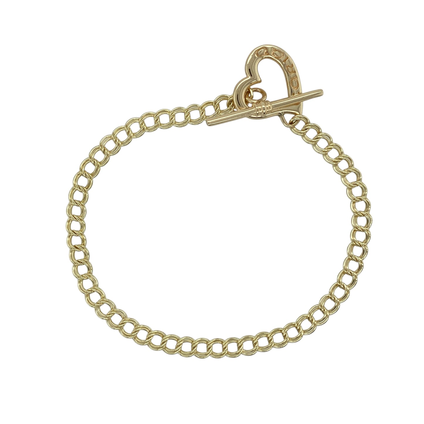 9ct Gold Clogau Cariad Heart T Bar 7.5" Bracelet