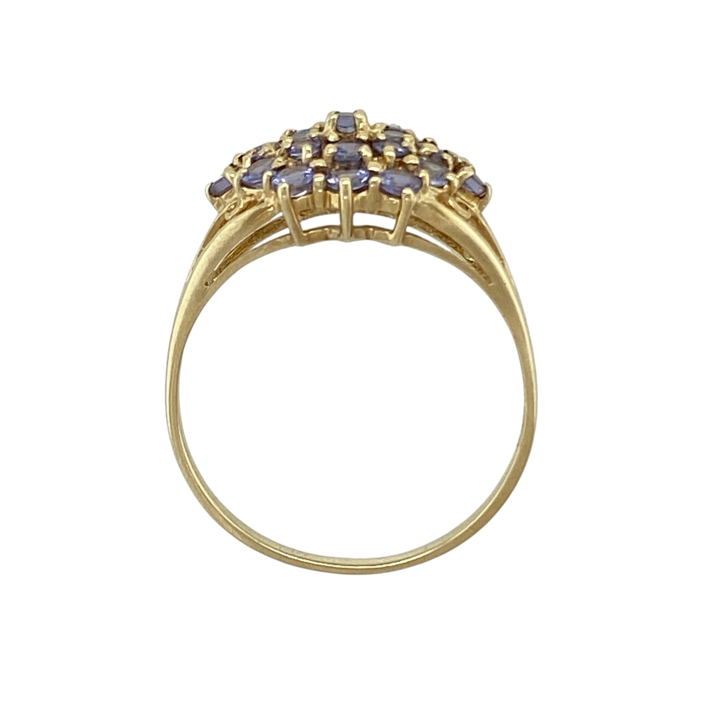 9ct Gold & Tanzanite Set Cluster Ring