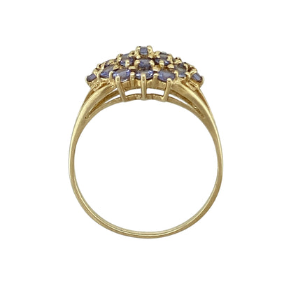 9ct Gold & Tanzanite Set Cluster Ring
