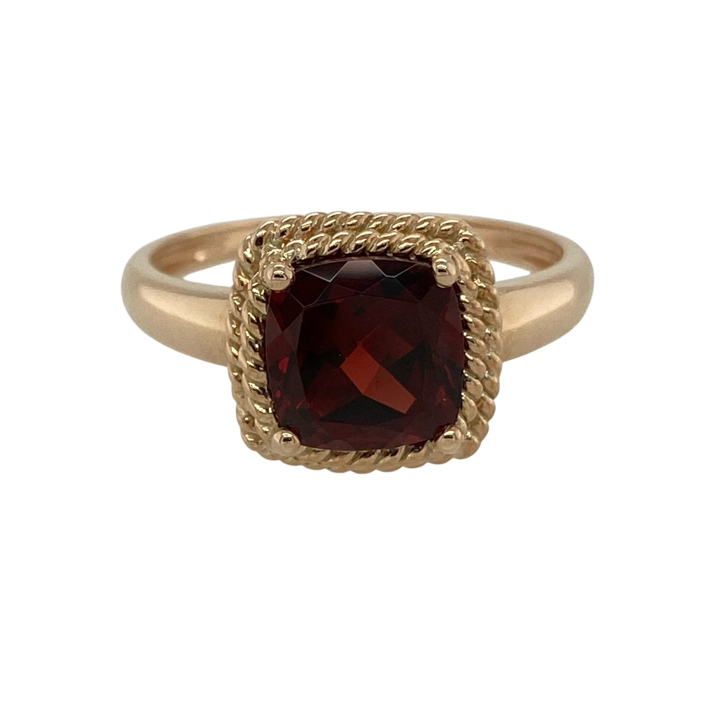 9ct Gold & Garnet Set Solitaire Ring