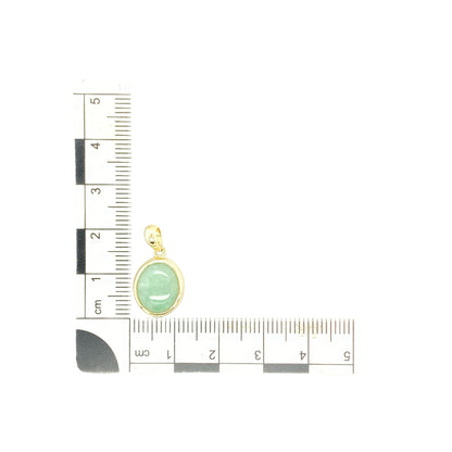 9ct Gold & Jade Set Oval Pendant