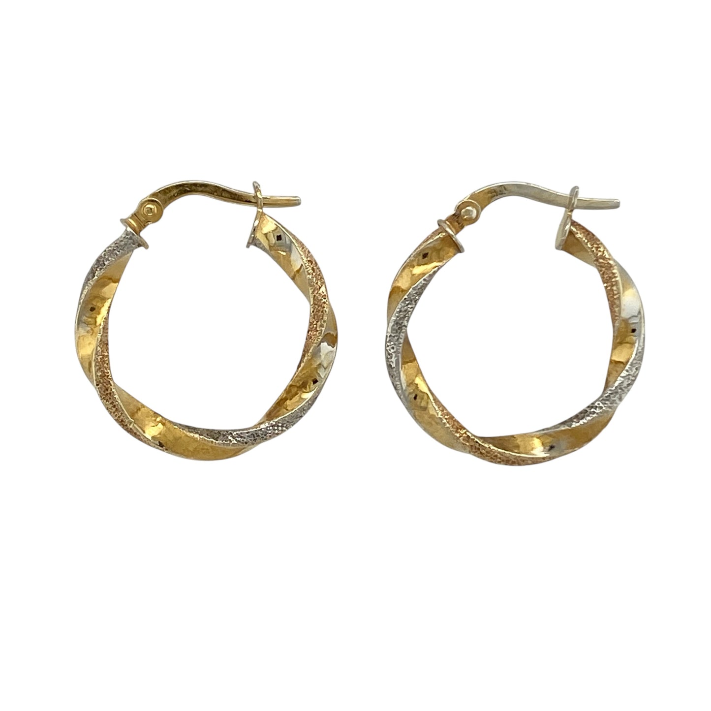 9ct Gold Twisted Hoop Creole Earrings