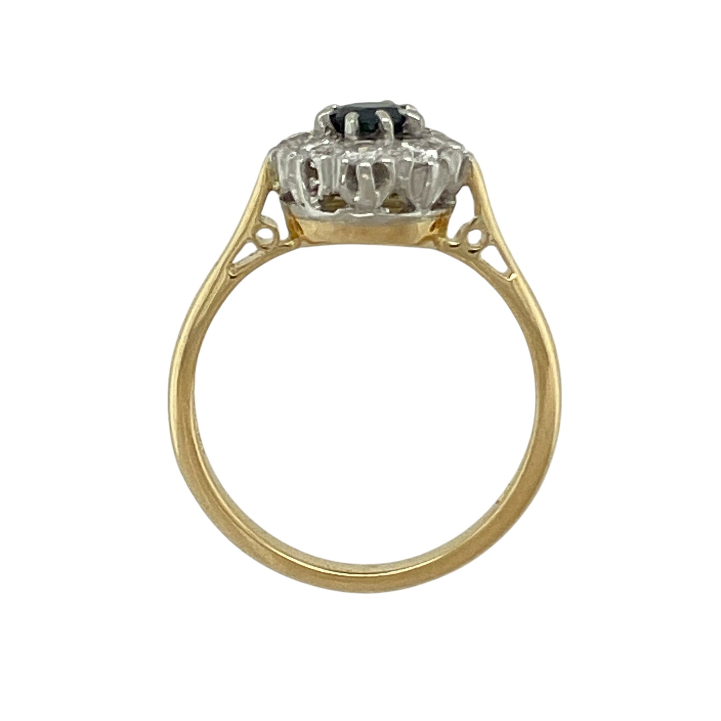 18ct Gold Diamond & Sapphire Set Cluster Ring