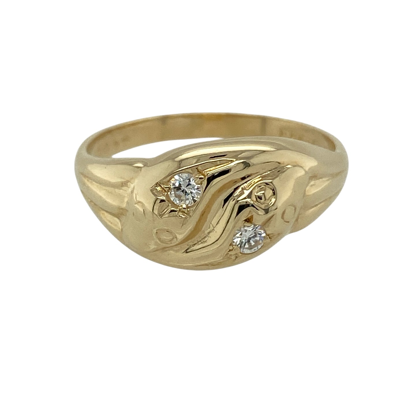 9ct Gold & Cubic Zirconia Set Snake Ring