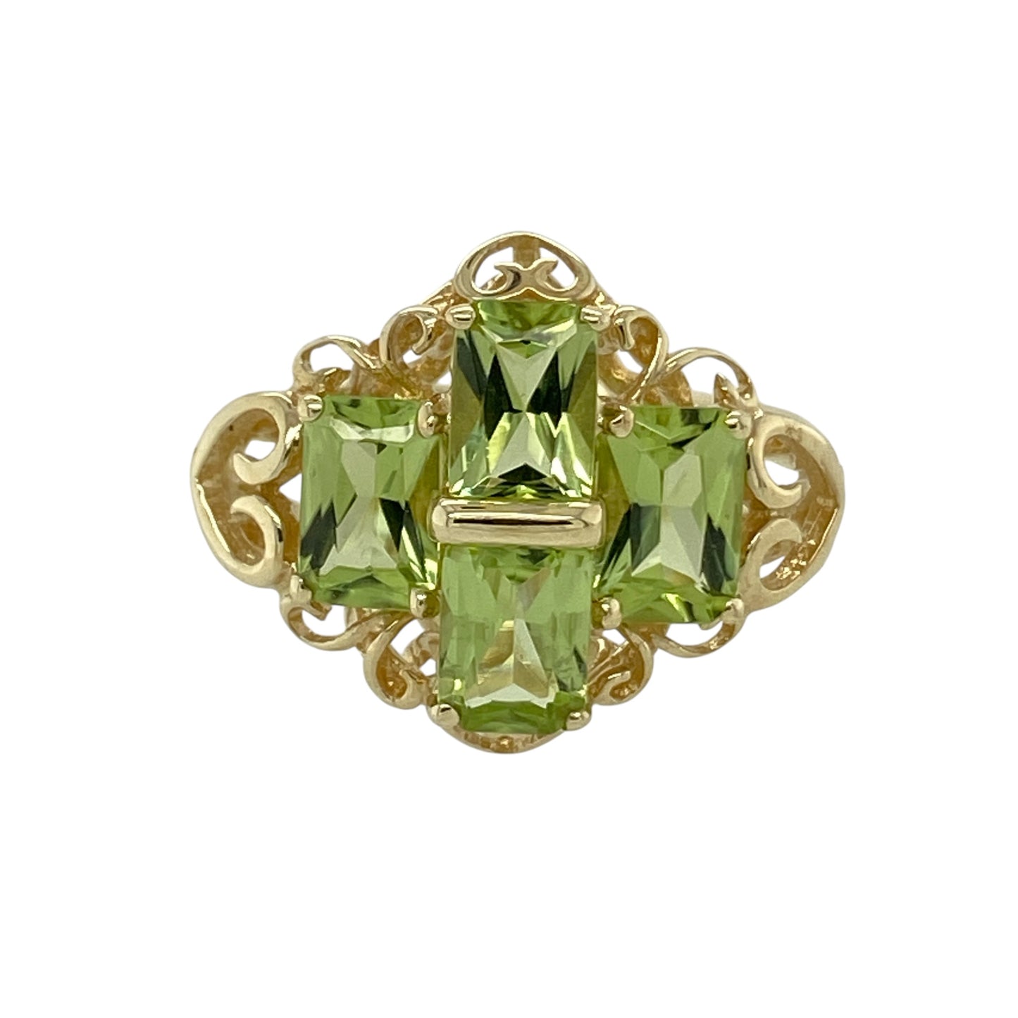 9ct Gold & Peridot Set Cluster Dress Ring