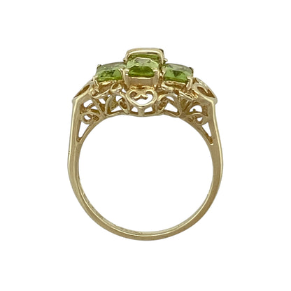 9ct Gold & Peridot Set Cluster Dress Ring