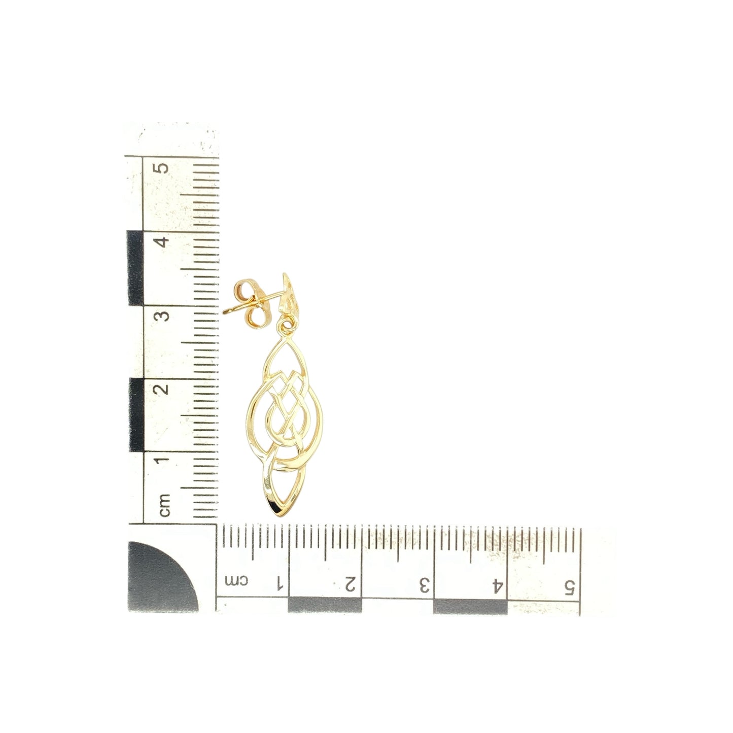 9ct Gold Celtic Style Knot Drop Earrings