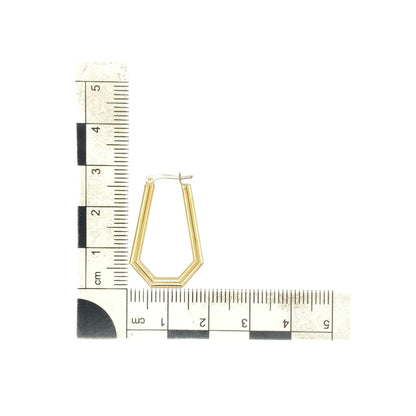 9ct Gold Geometric Shaped Creole Earrings