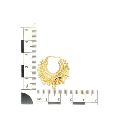 9ct Gold Victorian Style Fancy Creole Hoop Earrings