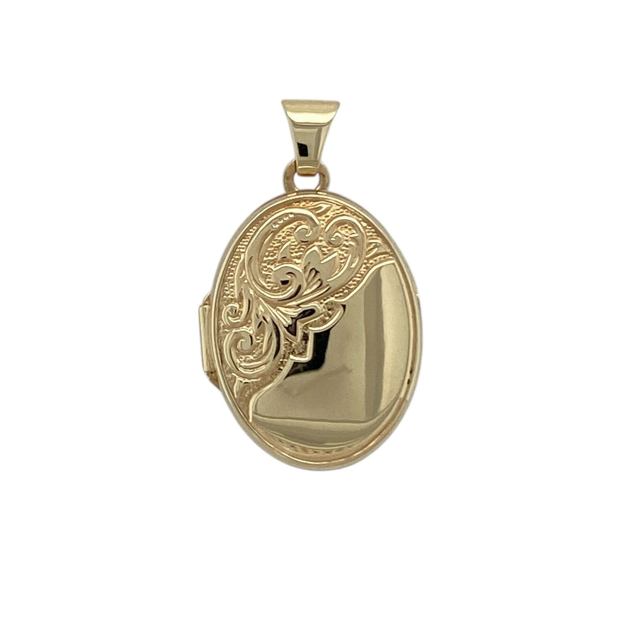 9ct Gold Oval Patterned Locket