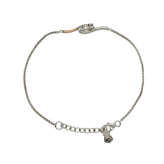 925 Silver & White Topaz Set Clogau Trilogy 6"-7" Bracelet