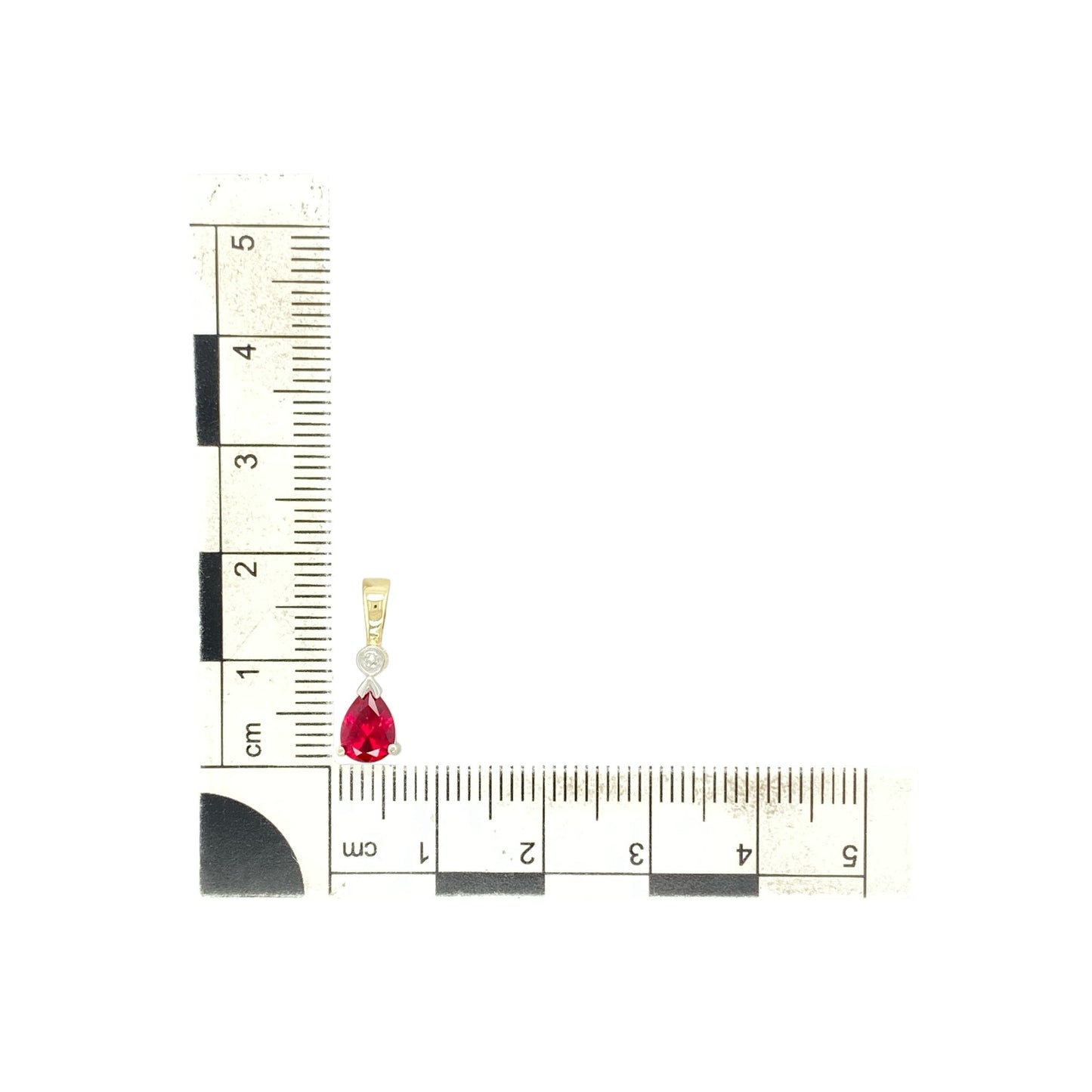 9ct Gold Diamond & Ruby Set Pendant