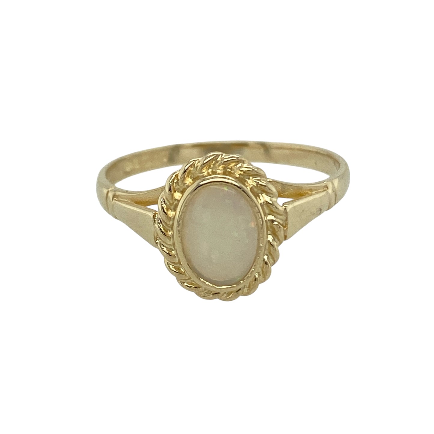 9ct Gold & Opalique Oval Solitaire Ring